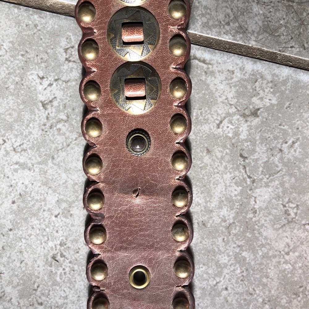 Vintage Western Copper Concho Leather Belt wide‎ - Picture 3 of 3